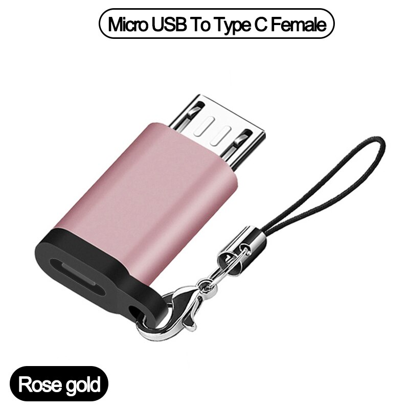 Cable convertidor tipo C a Micro usb tipo C a USB 3,0, adaptador OTG, Cable de carga para cargador MacbookPro, Xiaomi, Huawei, Samsung: Micro-Type-C Rose