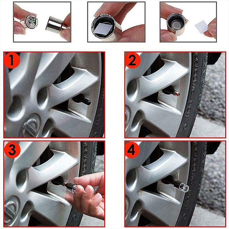 4 Uds. De luces LED coloridas para ruedas, tapas de válvulas de neumáticos de coche, bombilla de luz de neón, cubierta Universal para válvula de bicicleta y motocicleta, Exterior de coche