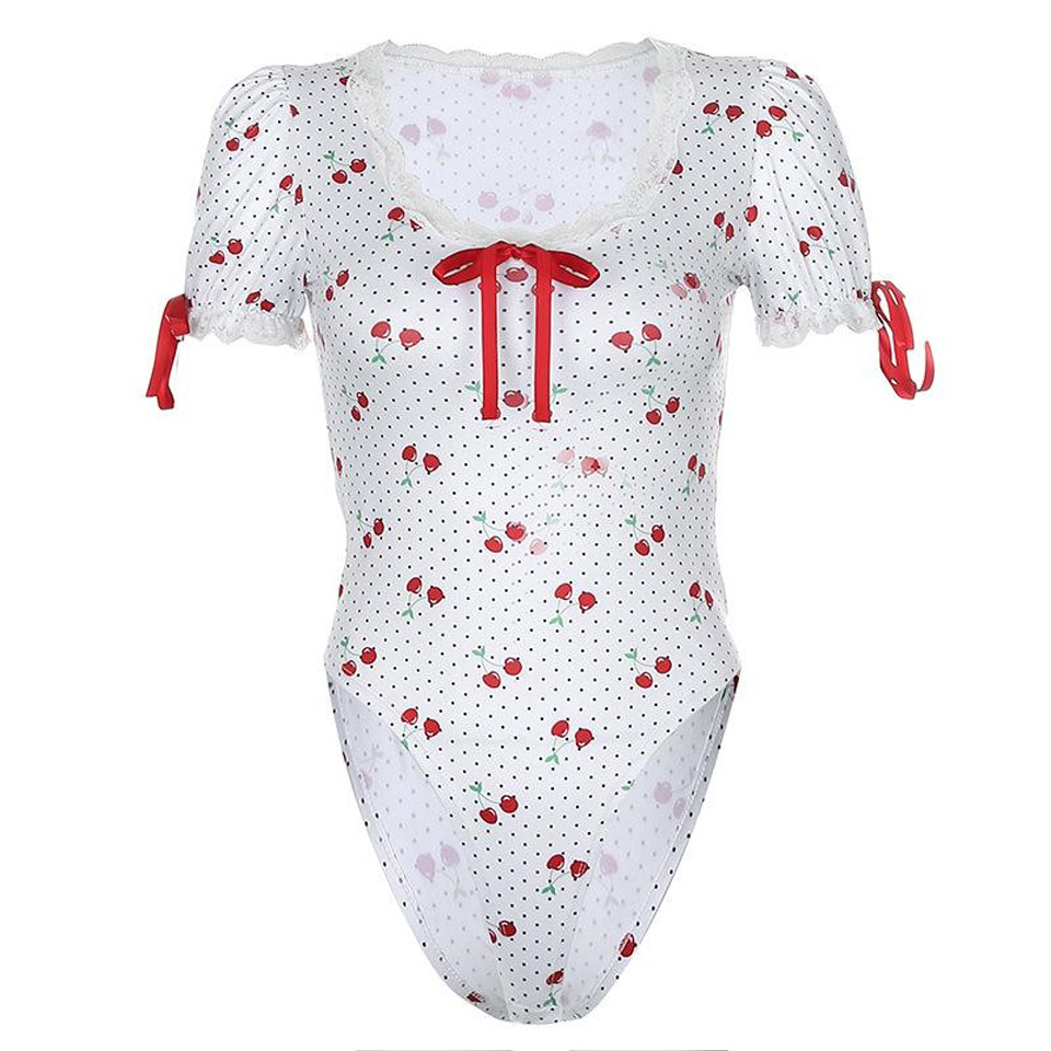 Erwachsene Baby Strampler Erwachsene Onesie Spitze Zubehör Erdbeere Druck Erwachsene Bodysuit Für Frauen