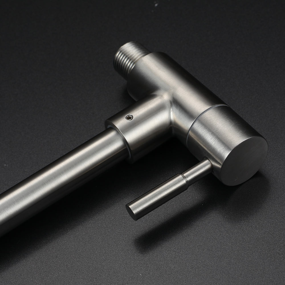 Rvs Geborsteld Enkele Koude Badkamer Baisn Kraan Wall Mounted Wc Kraan Keramische Plaat Spool Wastafelmengkraan Kraan