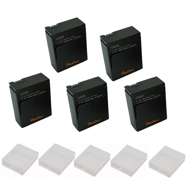 Baterías de AHDBT-301 de 3,7 V + cargador Dual USB para Gopro Hero3, batería AHDBT 302 Go Pro 3, color negro: 5pcs battery
