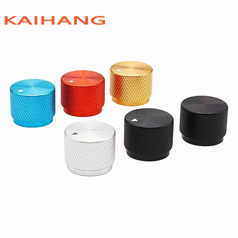 1PCS 20*15.5MM Alle aluminium Gekartelde knop cap Potentiometer Knop Panel bediening knop cap ronde gat 6mm
