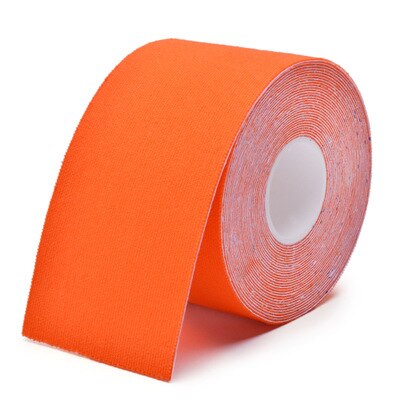 5cm*5cm kinesiologi tap sportsbandage elastisk bandage knæalbuebeskytter muskelbandage atletisk sportsbånd ruller: Orange