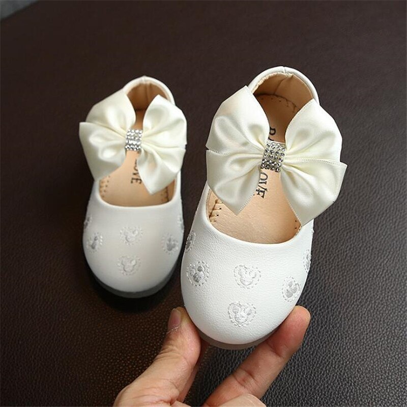 Baby piger læder sko ballet flade sko til bryllupsfest prinsesse kjole sko til piger