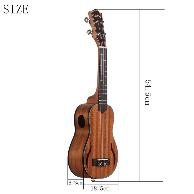 Irin soprano ukulele kits 21 Polegada madeira de mogno guitarra acústica ukelele saco capo cinta corda de alta qualidade hawaii 4 cordas