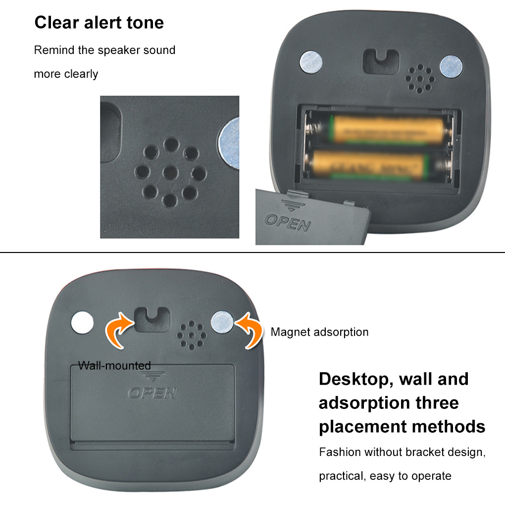 Countdown Timer Kitchen LCD Digital Count Up Stopwatch Minute Second Electronic Mute Portable Loud Alarm Blue