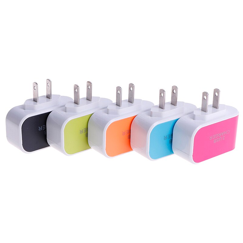 1 st. oplader 5v 3.1a drievoudige usb-poort muur thuis reizen ac mobiele snellader adapter us stekker benodigdheden