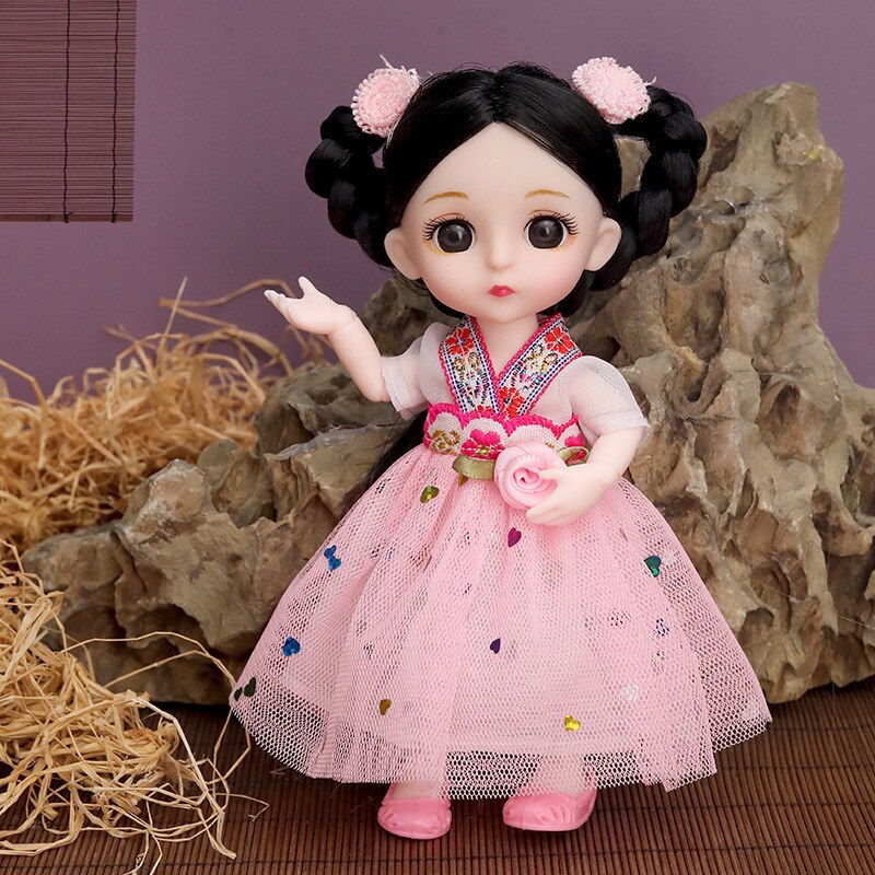 16cm Movable Joints Doll Princess Girl Children Toy Bjd Doll Full Set: 14