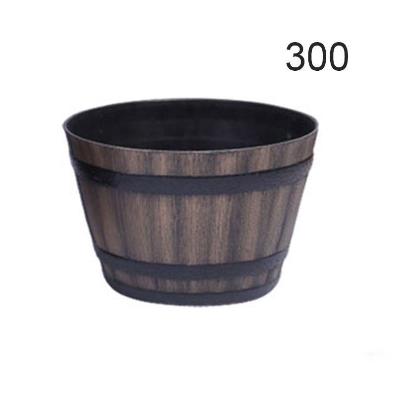 Resin Whiskey Barrel Flower Pot Round Planter Indoor Outdoor Garden Yard Patio MSU88