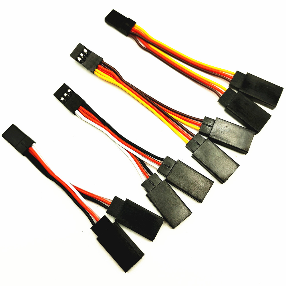 Jr Stijl 2.75 "Servo Splitter Kabel Dupont 1 Male Naar 2 Vrouwelijke Connector Jr Extension Wire Voor Rc Modellen auto Vliegtuig Helicopter