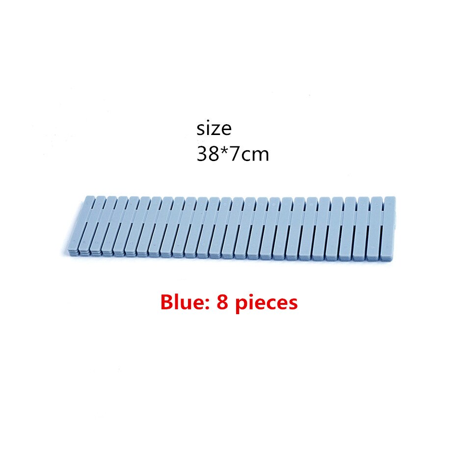 Verstelbare Plastic Lade Divider Diy Opslag Planken Huishoudelijke Gratis Combinatie Partitie Boord Ruimtebesparend Divisie Gereedschappen: Blue 8 PCS