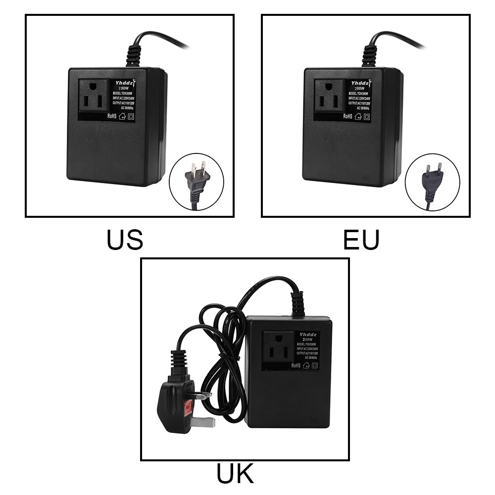 Intelligent Efficient Power Adapter 200W AC 220V To 110V Step Down Transformer Voltage Converter Travel Power Adapter Household