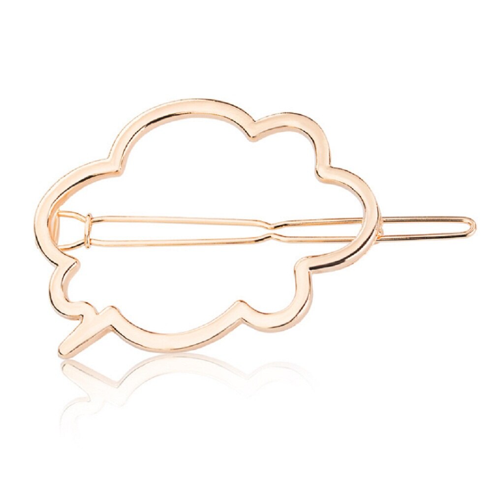 femme cheveux accessoires pince à cheveux épingle métal géométrique alliage bandeau lune cercle Hairgrip Barrette filles support: 09