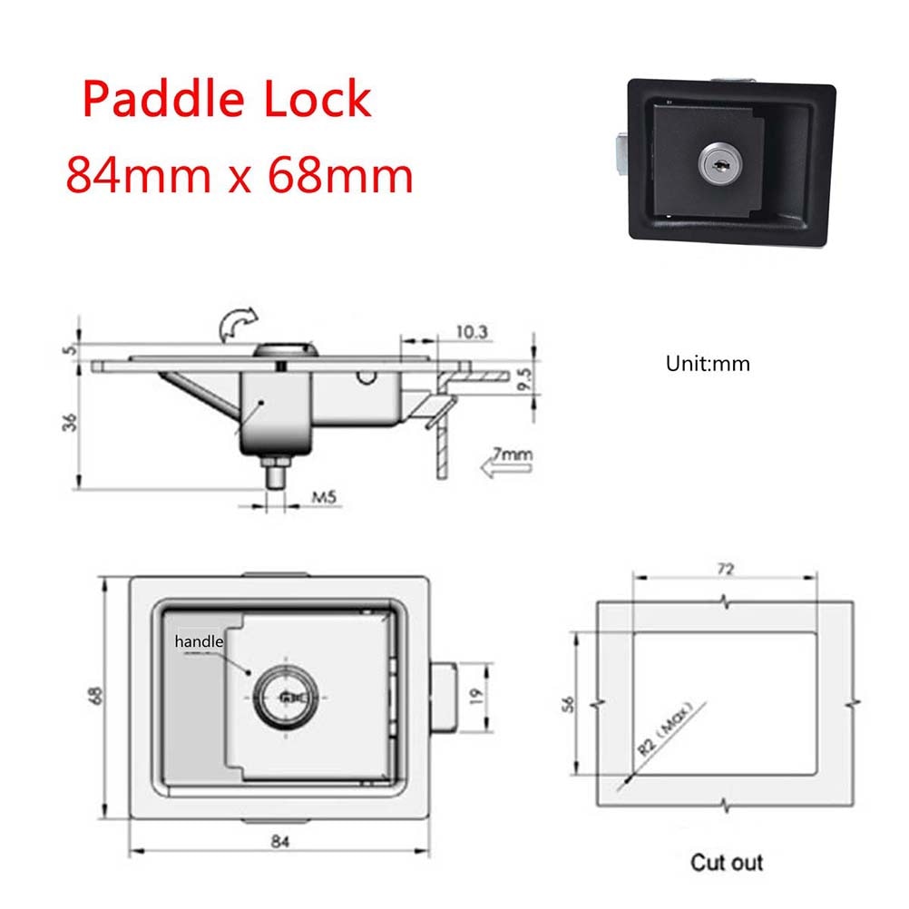 1/2/4pcs Trailer Tool Box Locks Anti-Theft Paddle Handle Locks Caravan Trailer Accessories Cabinets Vehicles Toolbox Truck