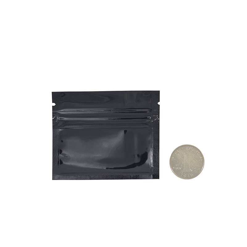 100 stk svarte metalliserte zip lock-poser matpose matoppbevaringsposer, svarte plast-aluminiumsfolie zip-poser