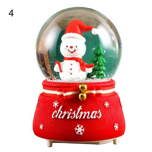Decor Mini Santa Claus Statue Music Snow Globe Ornament Birthday:  L 4