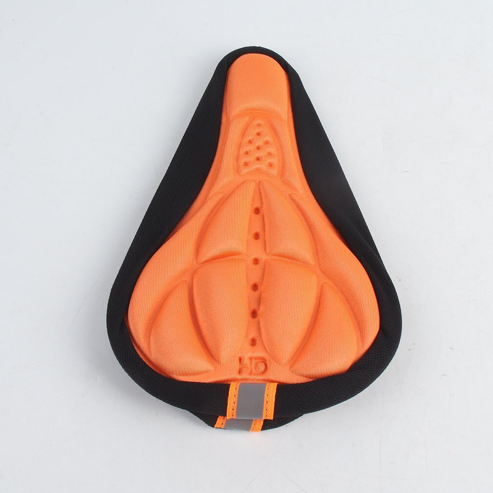 MTB Mountain Bike Cycling Thickened Extra Comfort Ultra Soft Silicone 3D Gel Bike Pad Cushion Cover Bicycle Saddle Seat 4 Colors: Orange