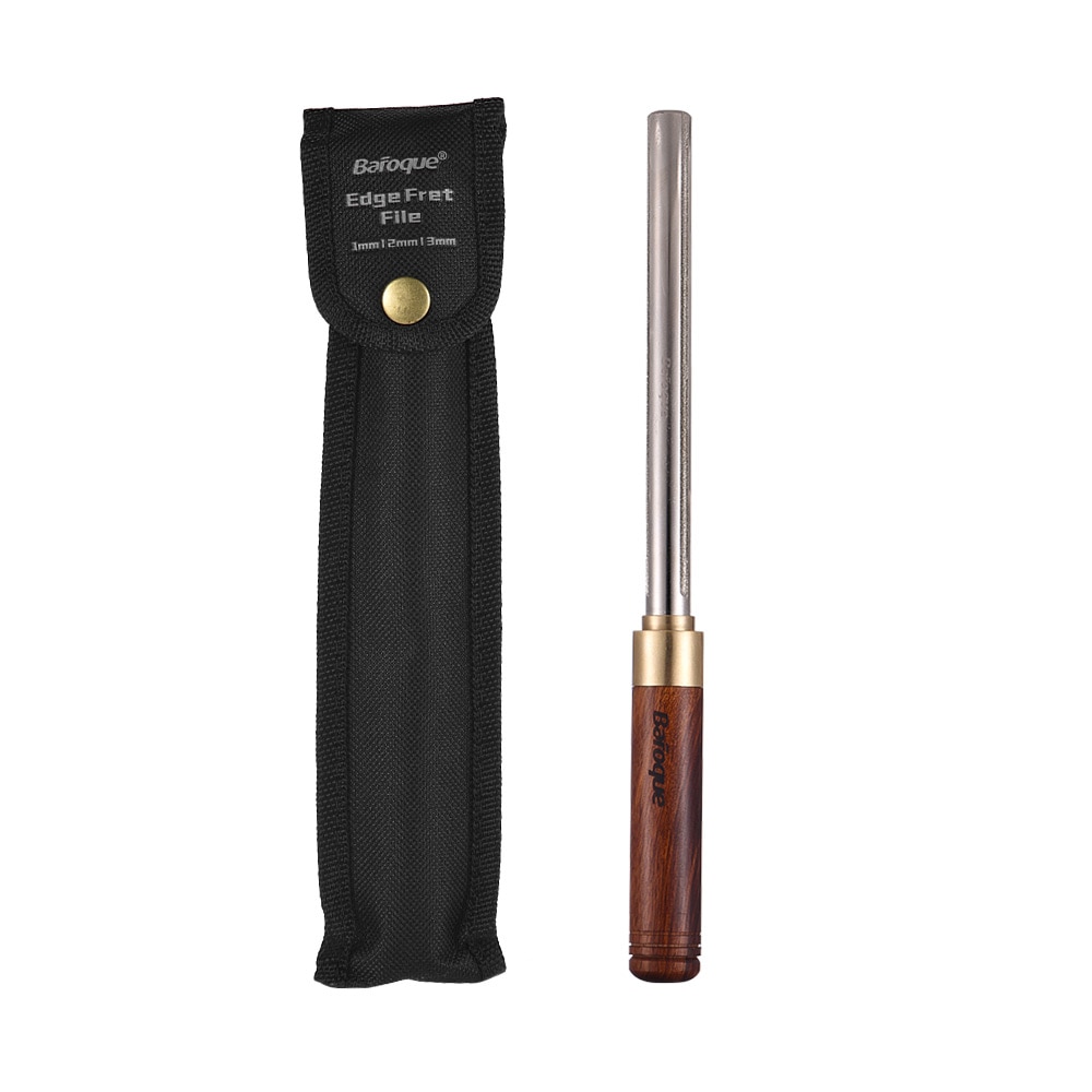 Guitar Fret File Guitar Fret Dressing Metal File with 3 Size Edges Wooden Handle Guitar Repair Tool Luthier Tool