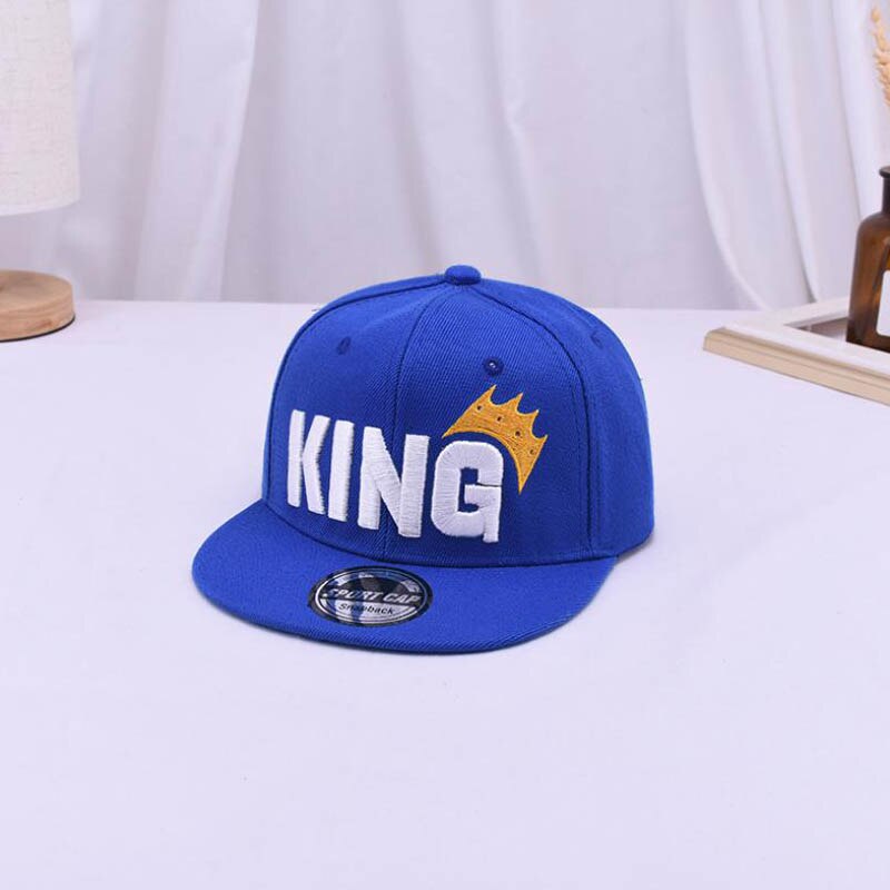 Doitbest låve baseball lokk hofte hopp 2 til 8 år gammel konge brev broderi låve sol lue takrenne jenter caps snapback hattemaker: Blå