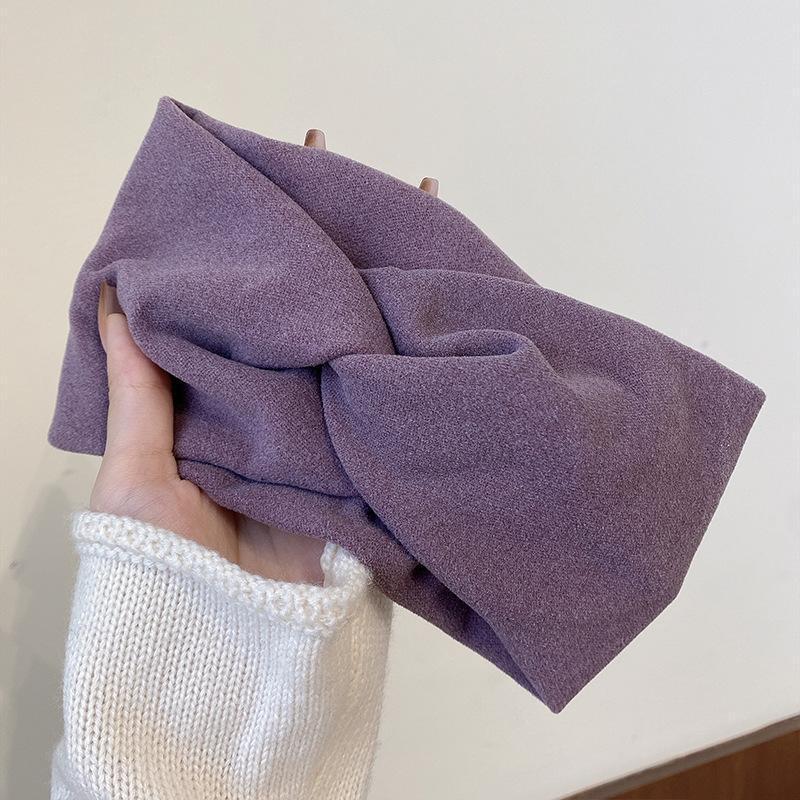 Koreaanse stijl brede kruisvormige hoofdbanden voor vrouwen, effen haarband, elastische sport- en yogahoofdband, haarband voor meisjes, haaraccessoires: Roze