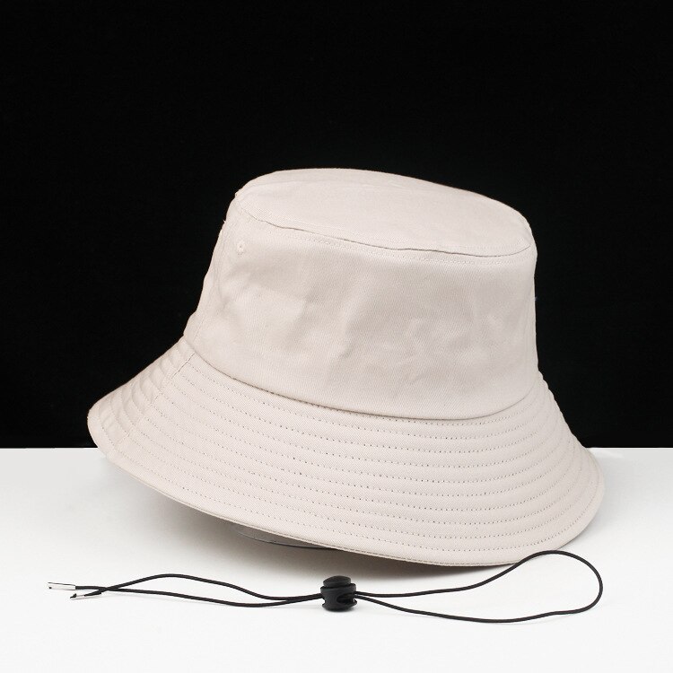Sombrero de cubo de algodón 100% de , gorras de sol de verano para mujer, gorra Boonie de talla grande, sombrero grande de Panamá, sombreros de pescador de gran tamaño para hombre: L / Gris oscuro