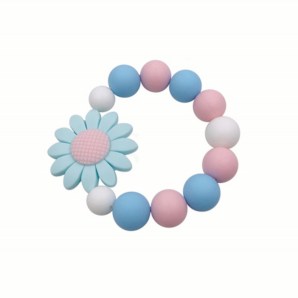 Baby Bunte Armbänder Sonnenblume BeißRing Silikon kauen Perlen Zahnen Rasseln Spielzeug BeißRing Armbänder Stoppen Saugen Daumen Spielzeug Neue: 5