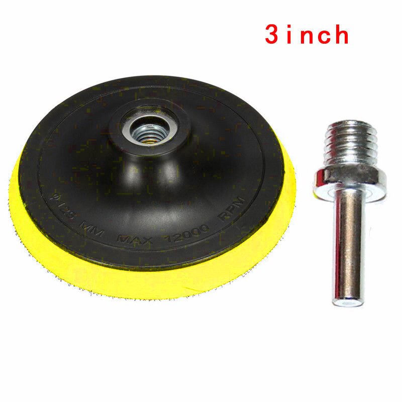 3 pouces support tampon polissage plaque de polissage en caoutchouc M14 fil de forage avec tige de 8mm: 3inch