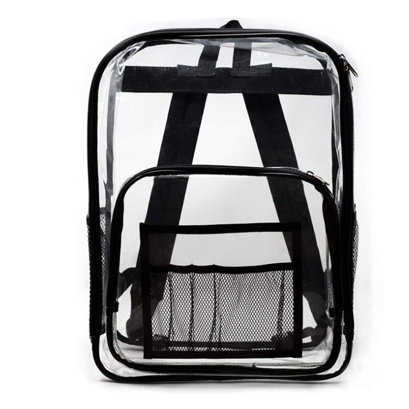 Small Backpack Men Woman School Bags PVC Transparent England Style Unisex Internal Frame Zipper: Default Title