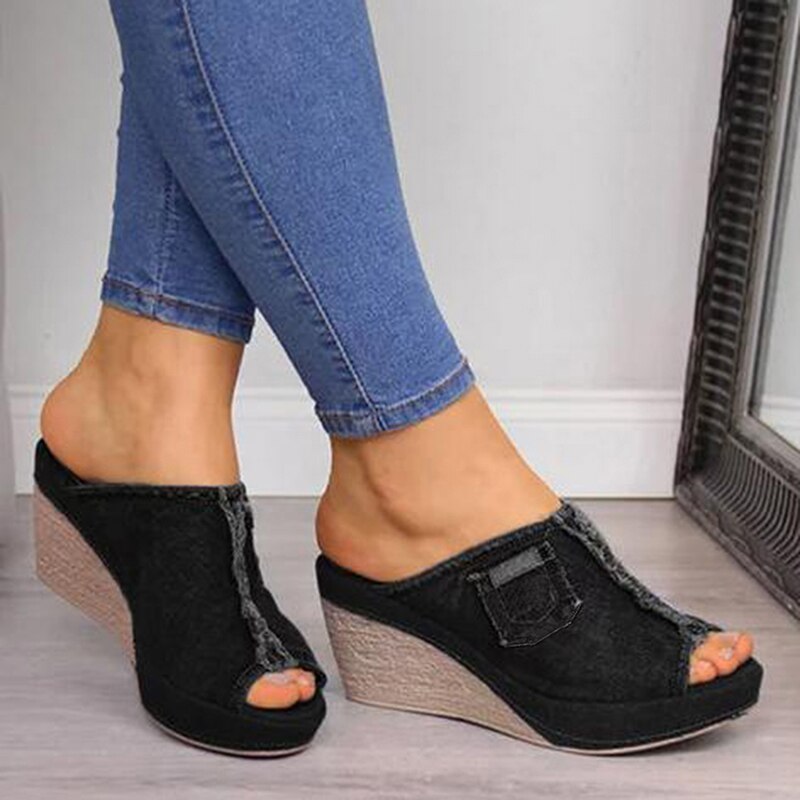 Sandales d'été à semelle épaisse pour femmes, chaussures à semelles compensées, à la , pour loisirs,