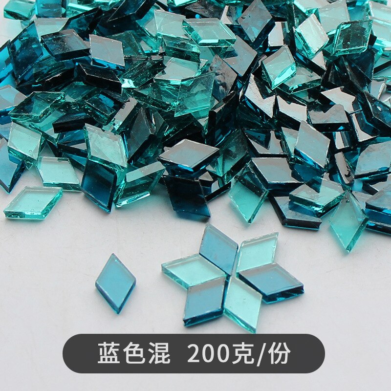 200G Diamant Vormige Glazen Mozaïek Tegels Stukken Ruit Diy Craft Accessoires Mozaïek Maken Materiaal Handgemaakte Kandelaar Lampen: k