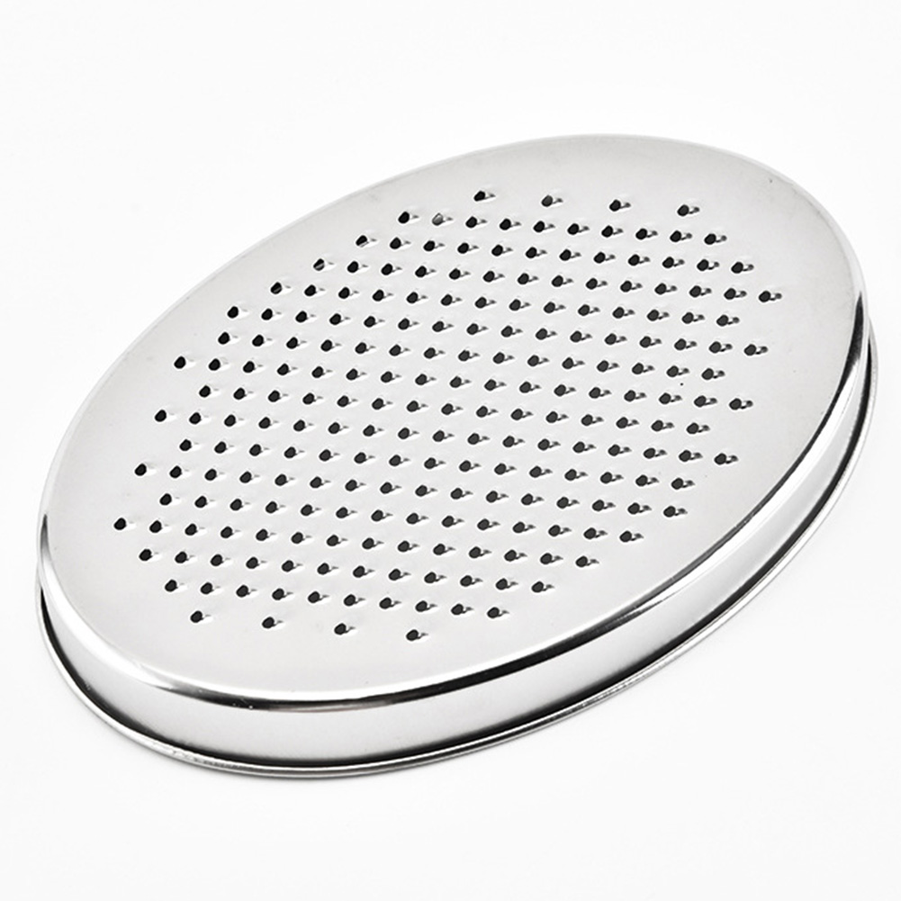 Rallador de queso con caja ovalada, contenedor multifunción, práctico, fácil de limpiar, rebanador, cocina, frutas, rápido, acero inoxidable