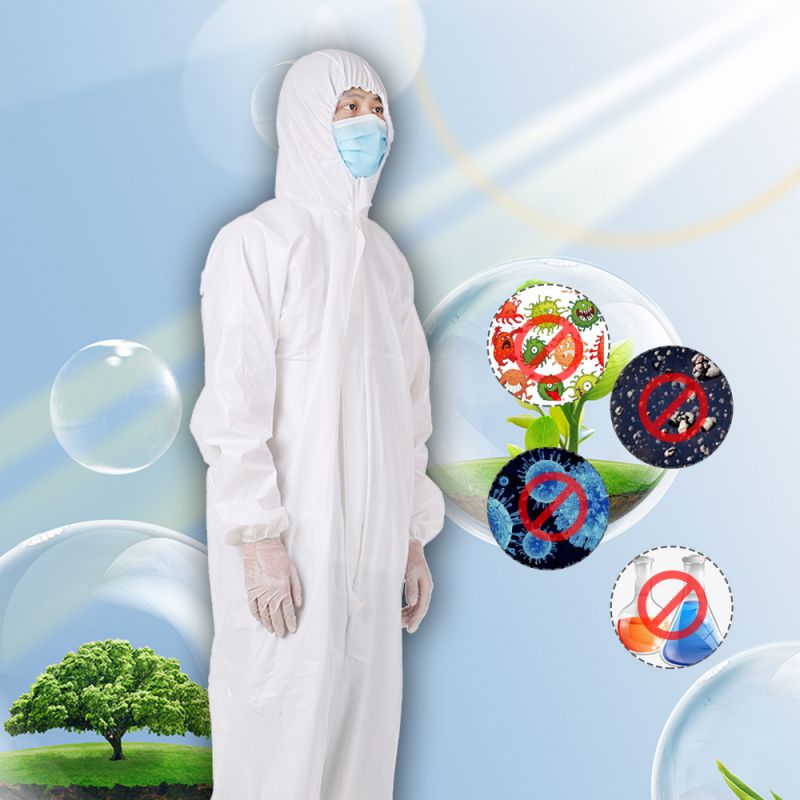 Disposable Protection Gown Dust Spray Suit Siamese Non-woven Dust-proof Anti Splash Clothing Safely Protection Clothes
