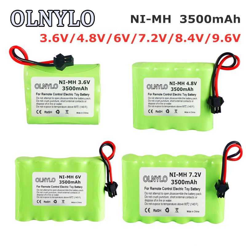 3.6V/4.8V/6V/7.2V/8.4V/9.6V 3500mah NI-MH AA 3000mah Rechargeable Battery Pack For Remote Control Toys Electric Car Volt SM Plug