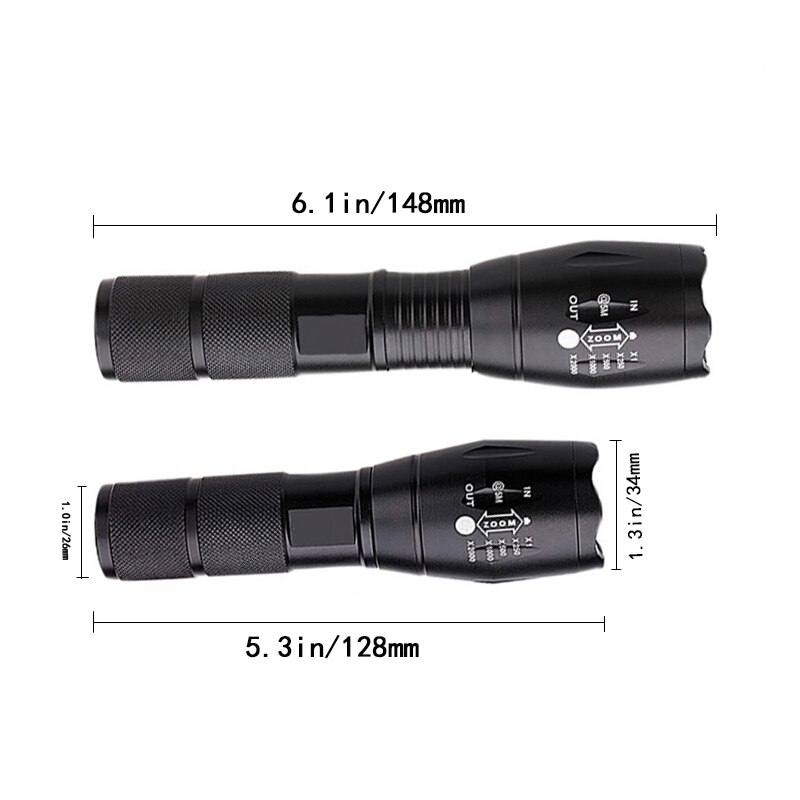 Z45 lampe de poche LED torche étanche Ultra lumineuse T6/L2/V6 zoomable 5 Modes de commutation 18650 batterie rechargeable pour le camping en plein air