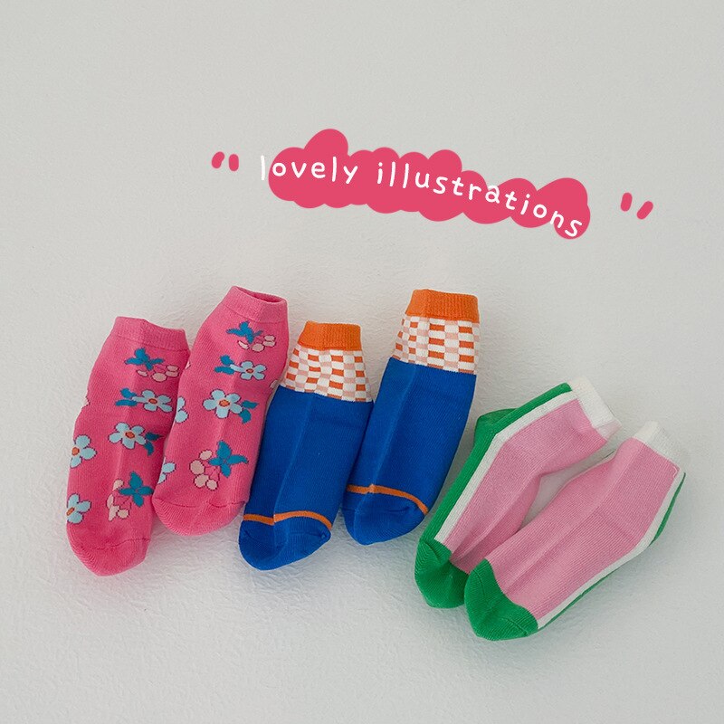 3 Paren/partij Z287 2022 Lente Baby Meisjes Leuke Cherry Gestippelde Koreaanse Baby Sokken: C / S 1-3Y