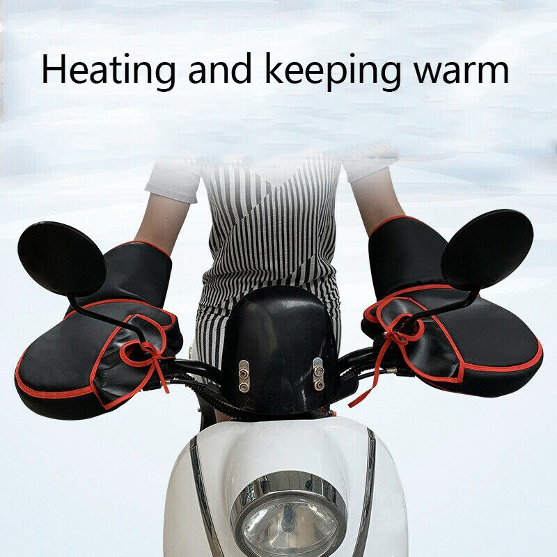 Guantes calentadores para motocicleta, manoplas, manillar, cálidos mitones de invierno