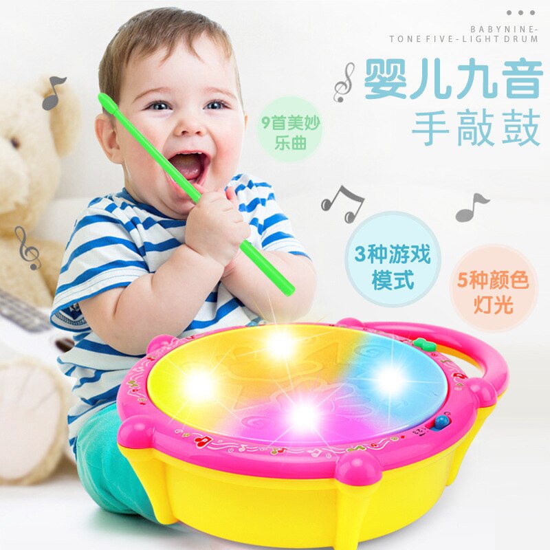 Kleuteronderwijs multifunctioneel handtrommel speelgoed muziekinstrument puzzel lichtgevend speelgoed grensoverschrijdend