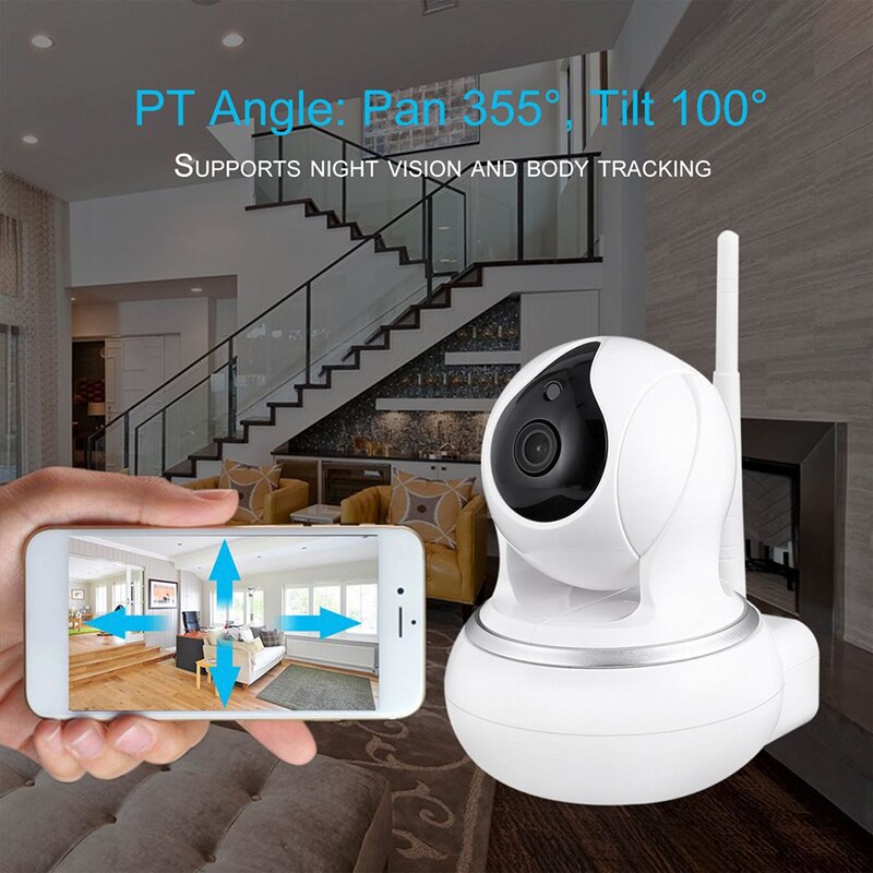 1080p wi-fi hd trådløs smart kamera 3.6mm linse kamera  dc5v/2a ir-cut nattesyn monitor support app til telefon