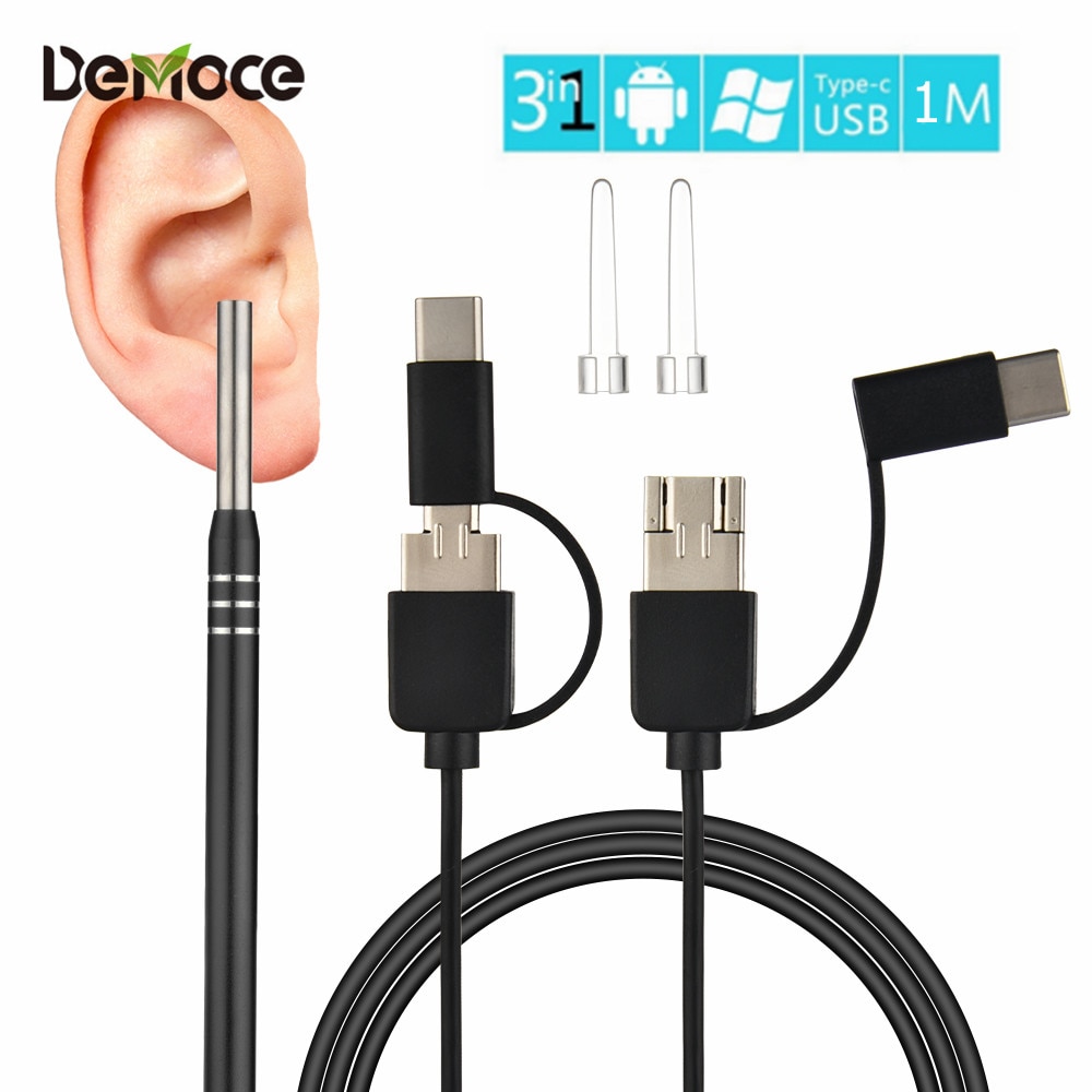 3 in 1 Ear Cleaning Endoscope Earpick With Mini Camera HD Earwax Removal Kit Ear pick Otoscope Borescope Ear Care
