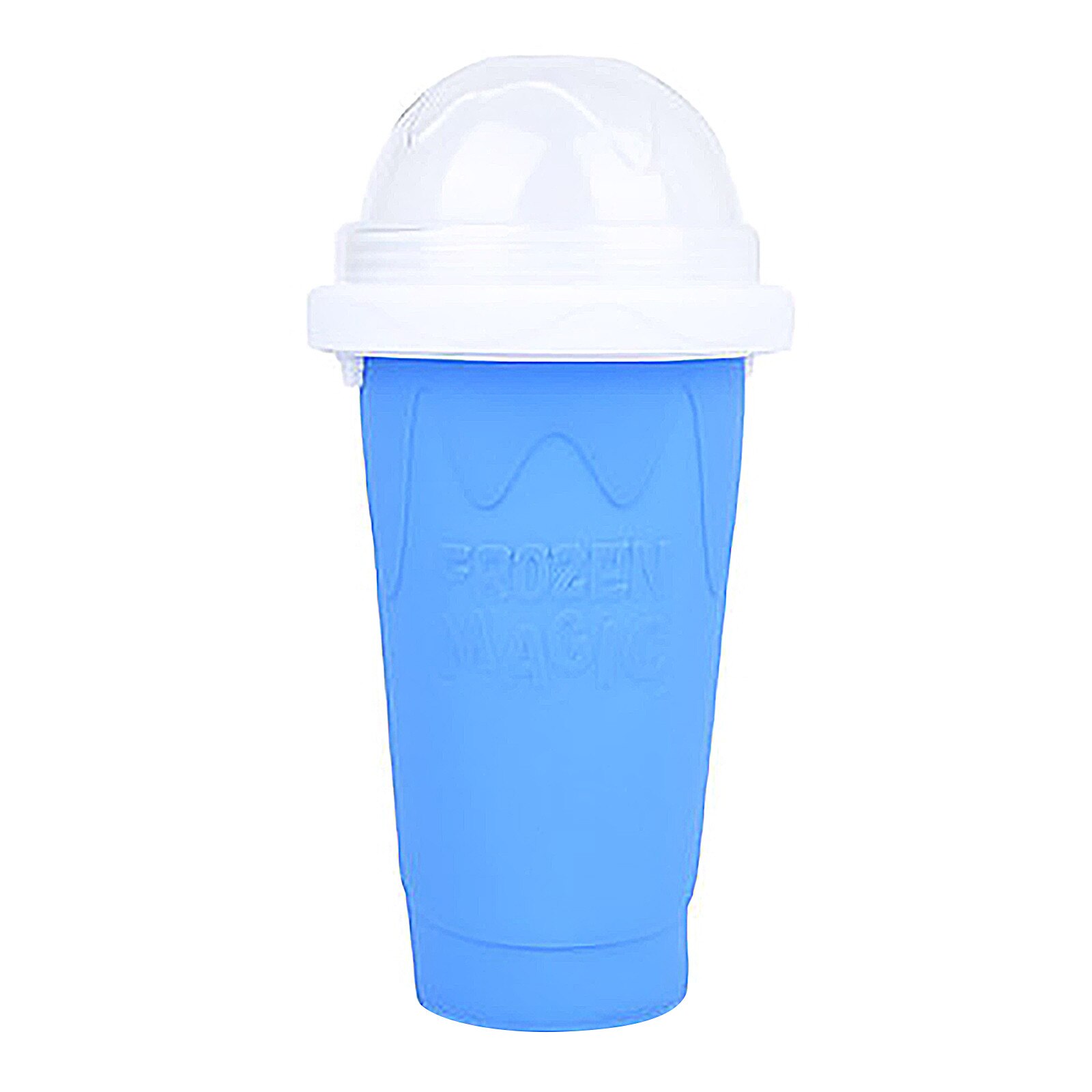 Summer DIY Double Cup Smoothie Pinch Ice Cup Silicone Cup Portable Squeezes Ices Cup Cold Ice Cream Milkshake Juice Cup: Blue