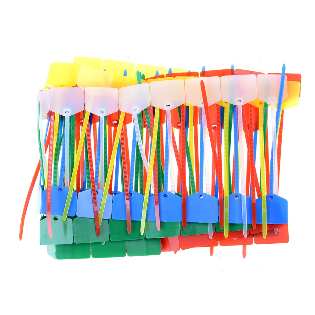 100 stks Nylon Bandjes Label Tag Tie Netwerk Kabel Identificatie Mark Borden Ties 12 cm Verschillende Kleuren