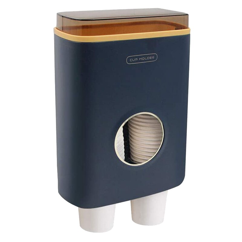 Dispensador de vasos de agua montado en la pared, soporte de vasos de papel de 3Oz-8Oz: Blue