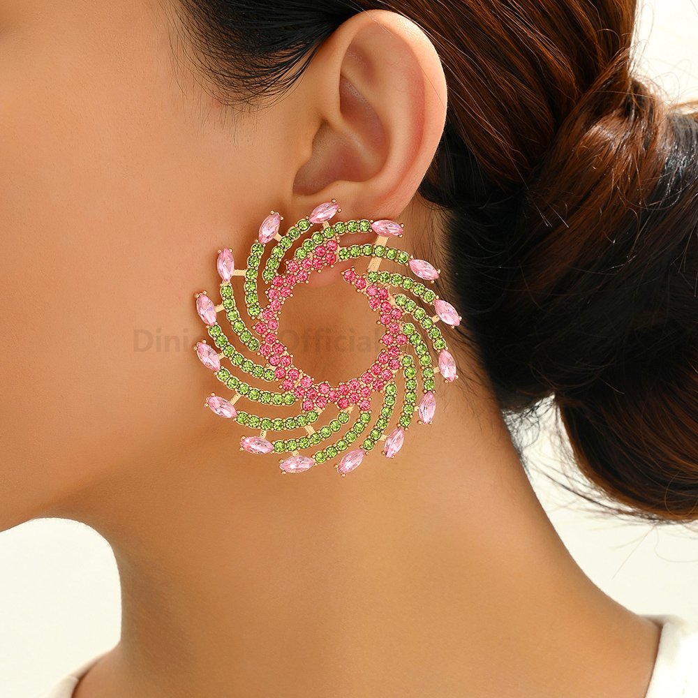 Pendientes grandes de cristal redondos con forma de flor de sol para mujer, joyería inusual de lujo para de graduación, accesorios para las orejas,