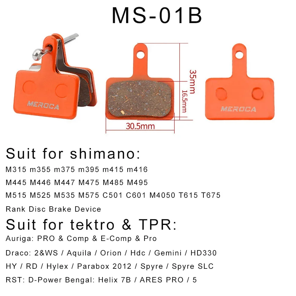 Pastillas de freno de disco semimetálicas de resina para bicicleta de montaña, para Shimano B01S M375 M395 M446 M485 M486 M416 Deore M515 M525: Blanco