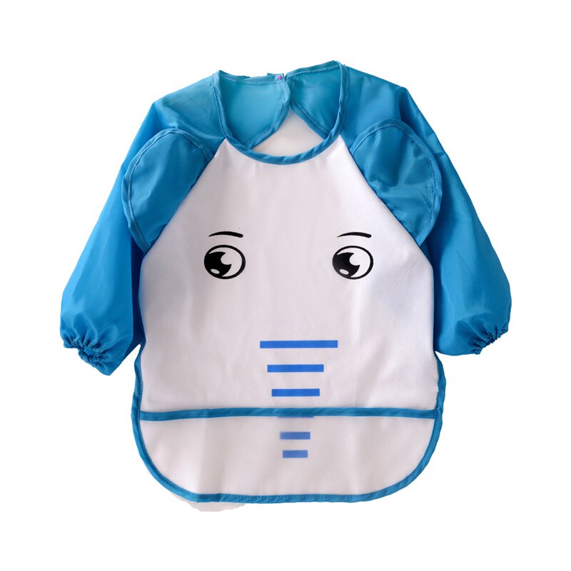 Babadores do bebê do tigre dos desenhos animados à prova dwaterproof água com a luva longa que alimenta o avental plástico do bebê do babador para as crianças comem a placa de peito: elephant
