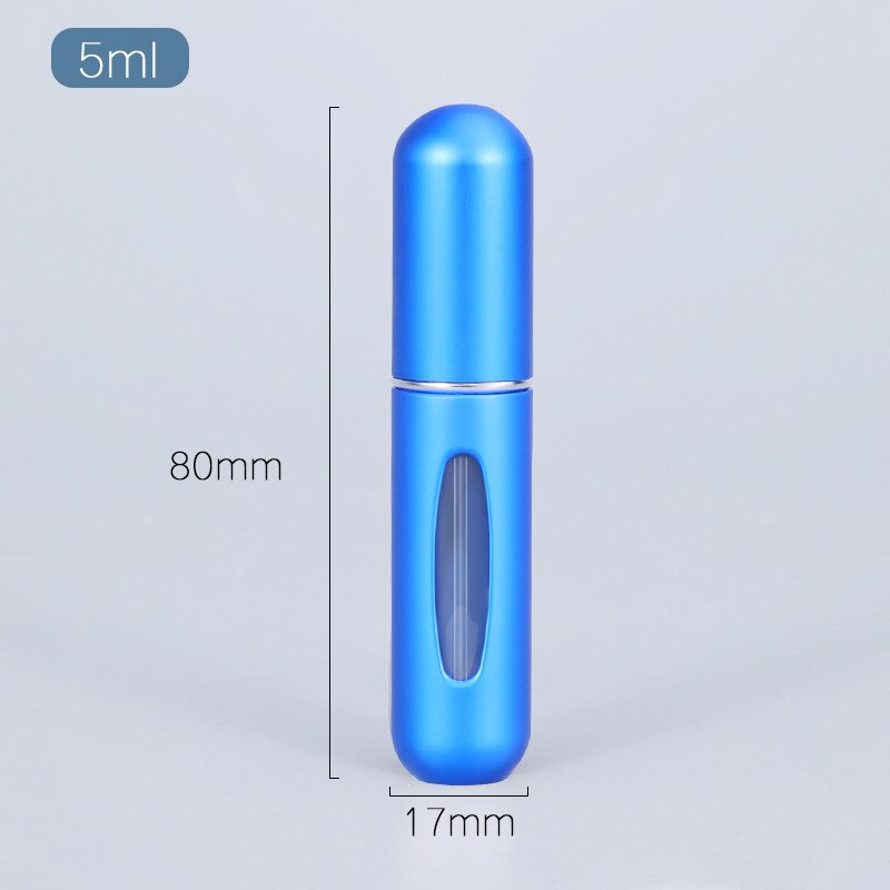 5ml Parfüm Zerstäuber Tragbare Flüssigkeit Container Für Kosmetik Mini Aluminium Spray Alcochol Leere Flasche Nachfüllbar Für Reisen: Matte blue