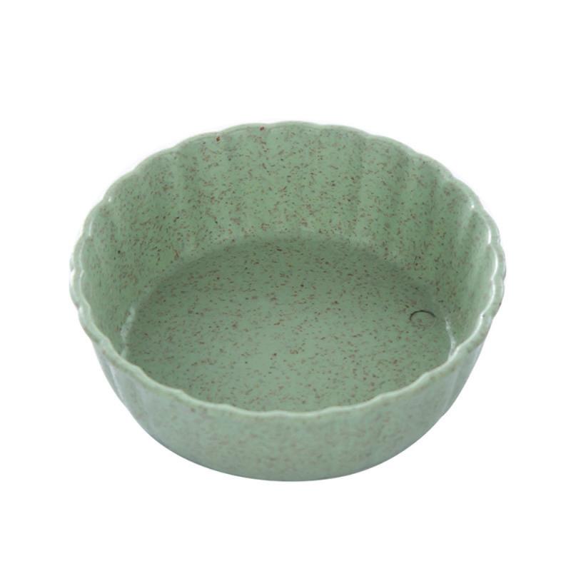 1PC multi-usages blé paille bol vinaigre assaisonnement solide soja plat Sauce sel Snack petite assiette cuisine fournitures: 04 Round Green