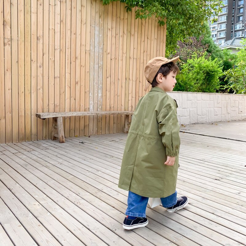Jongens En Meisjes Jas Kinderen Trenchcoat Herfst Revers Lange Geul Dubbele Borst Windbreaker Voor Meisje Kids Jas Voor 1-6Y