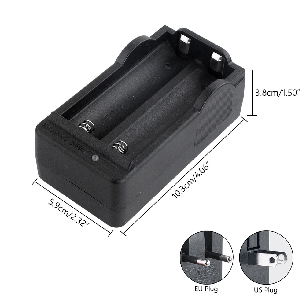 2Pcs 18650 6000mah 3.7 v 6000mah 18650 Lithium Rechargeable Battery For Flashlight batteries With Battery EU US Charger