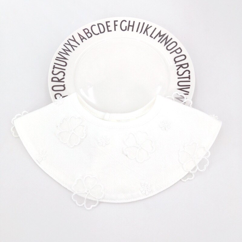 Koreaanse Baby Prinses Speeksel Handdoek Katoen Bib Borduurwerk Kleur Kinderen Verjaardag Laat Kraag